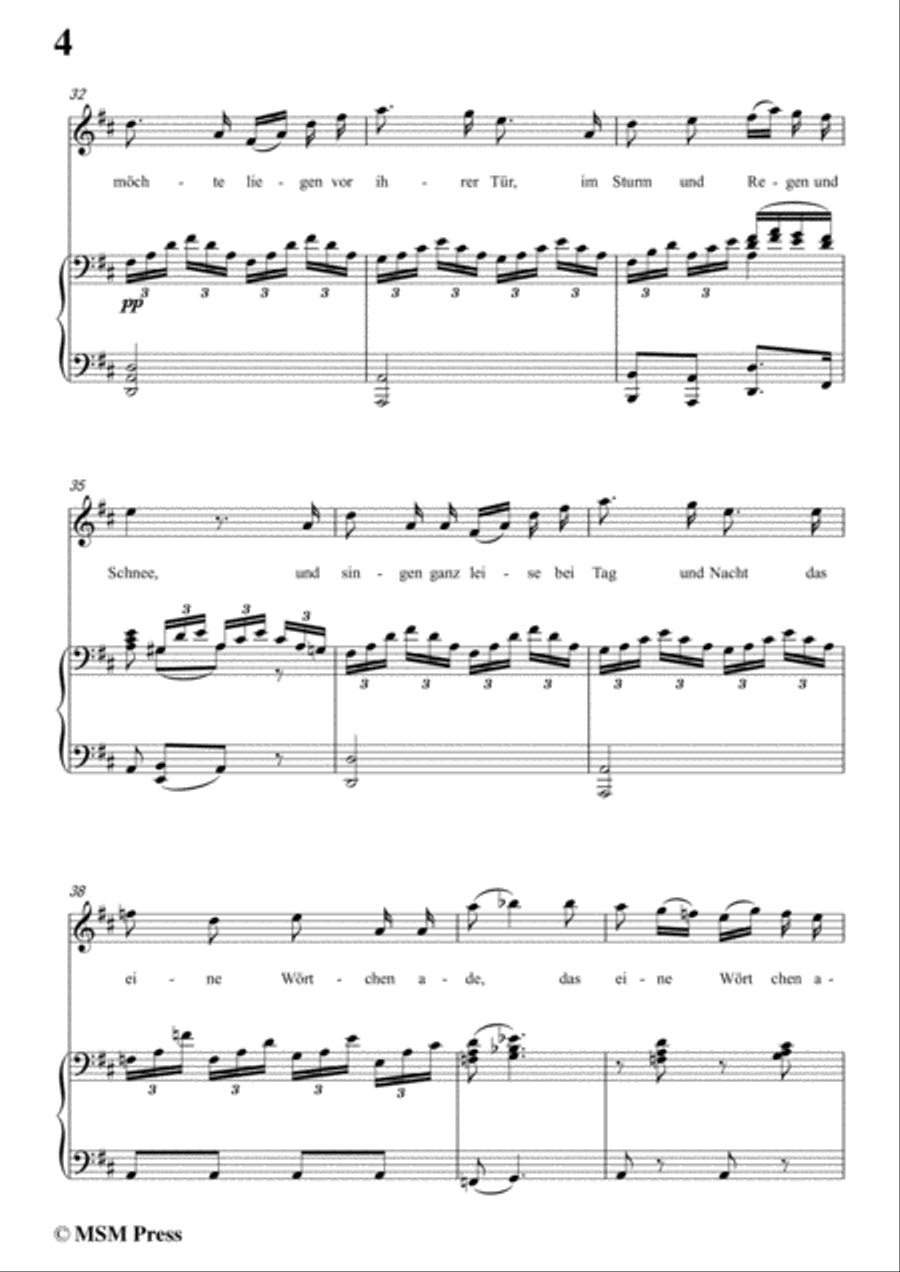 Schubert-Die böse Farbe,from 'Die Schöne Müllerin',Op.25 No.17,in D Major,for Voice&Piano Voice scores gallery preview page 6