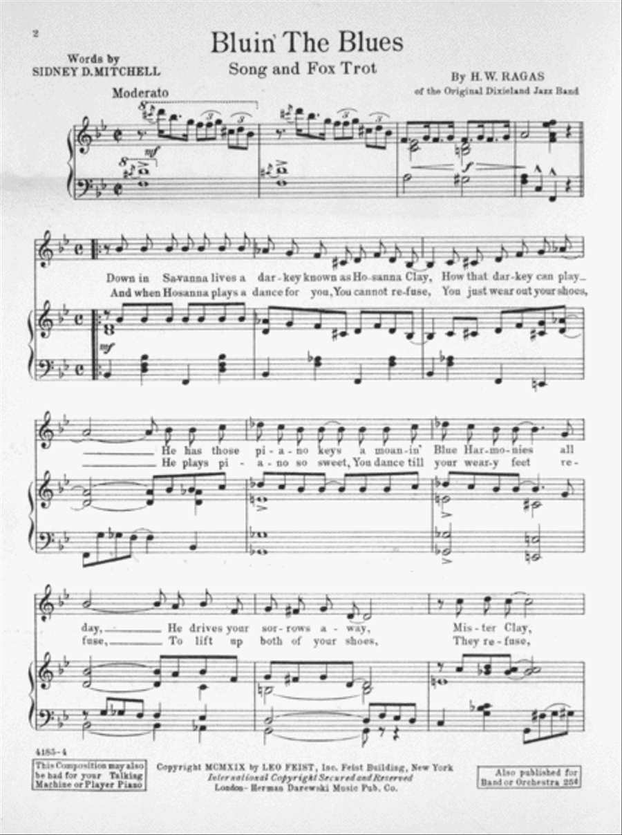 Bluin' the Blues. Song and Fox Trot Voice scores gallery preview page 2