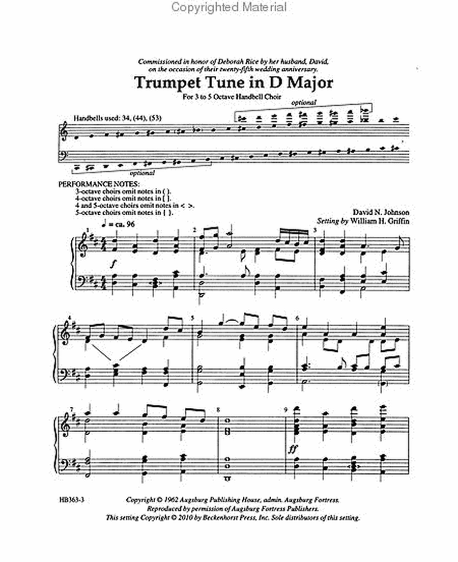 Trumpet Tune in D Major image number null