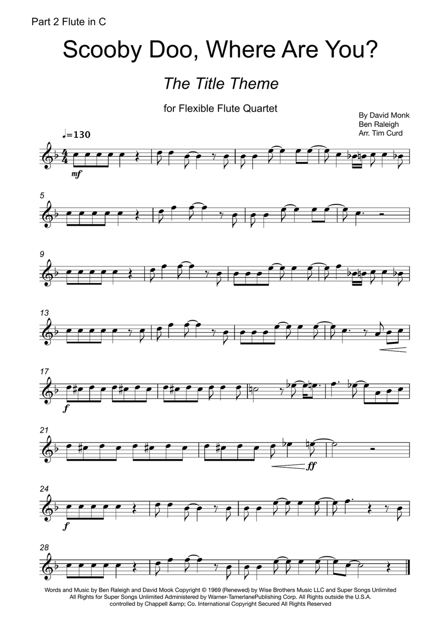 Scooby Doo, Where Are You? Woodwind Quartet scores gallery preview page 6