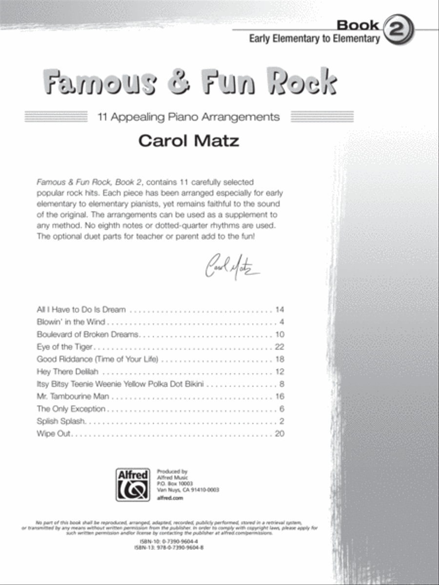 Famous & Fun Rock, Book 2 Piano Method scores gallery preview page 2