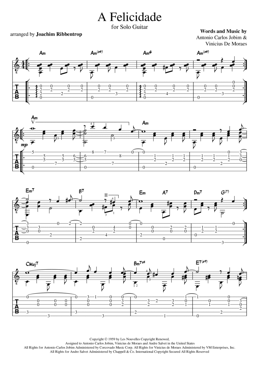 A Felicidade A Felicidade Electric Guitar scores gallery preview page 1