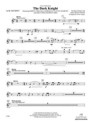 The Dark Knight, Concert Suite from: 1st B-flat Trumpet