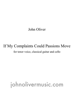If My Complaints by John Dowland, original remix for tenor, guitar & cello