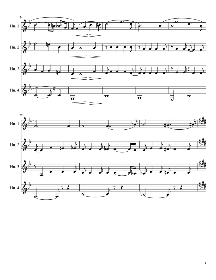 Richard Wagner - Elsa's Procession to the Cathedral - Horn Quartet French Horn Quartet scores gallery preview page 3