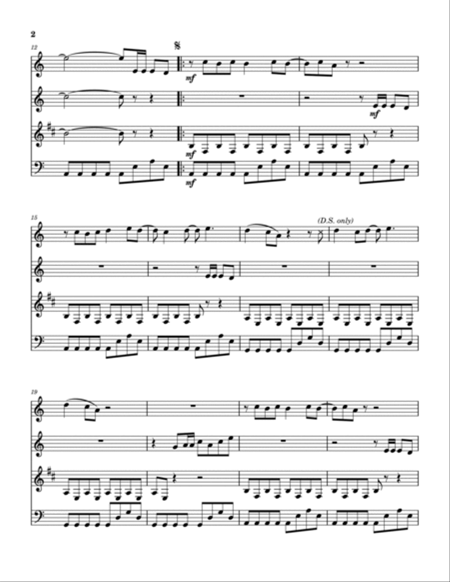 I Ran (so Far Away) Woodwind Quartet scores gallery preview page 3