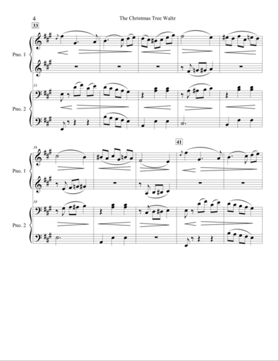 The Christmas Tree Waltz for Piano Duo Piano Duet scores gallery preview page 5