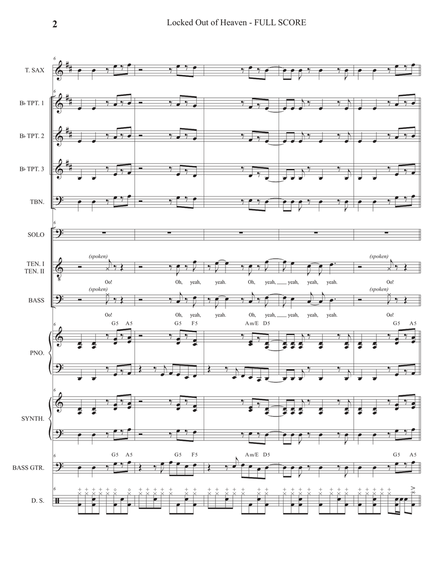 Locked Out Of Heaven Large Ensemble scores gallery preview page 5