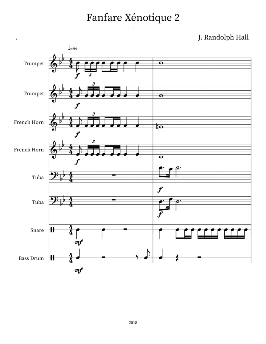 Fanfare Xénotique 2 Fanfare Xénotique 2 Small Ensemble scores gallery preview page 1