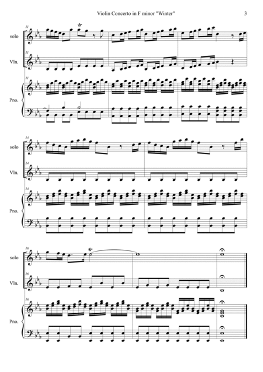 The Four Seasons Winter 2nd Movement Violin Solo scores gallery preview page 3