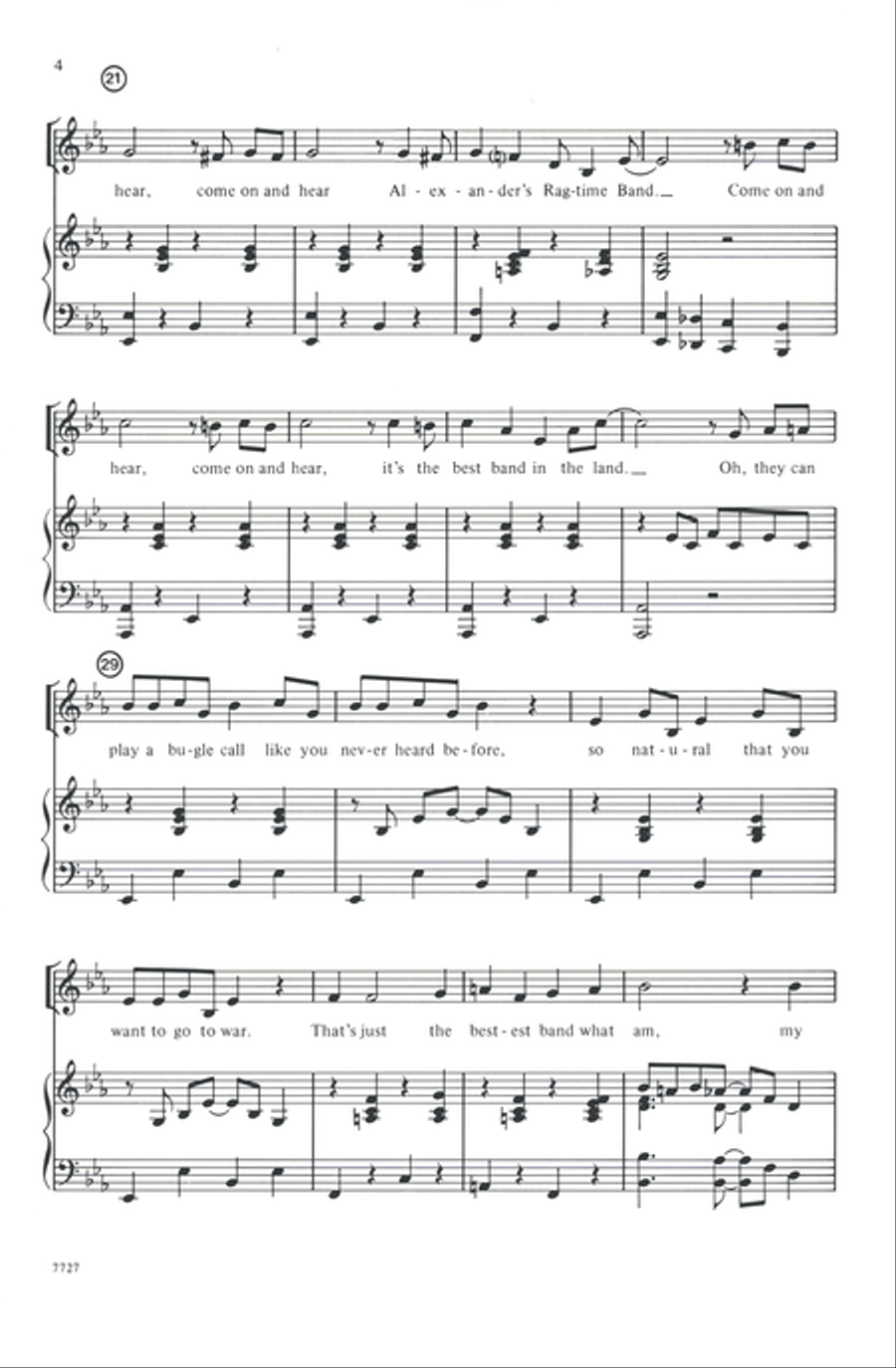 Alexander's Ragtime Band 2-Part scores gallery preview page 4
