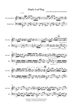 Maple Leaf Rag for Alto Saxophone and Double Bass Duet