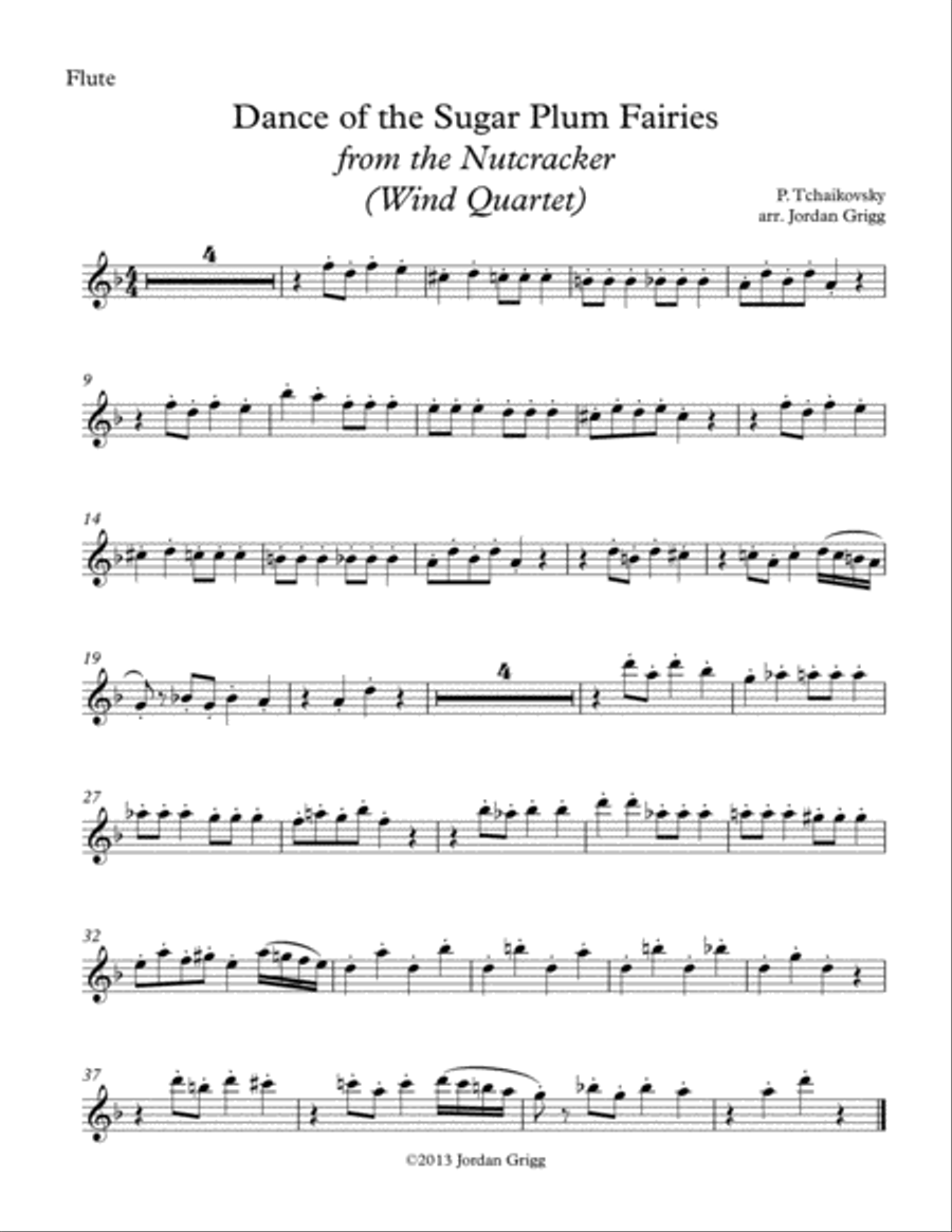 Dance of the Sugar Plum Fairies from the Nutcracker (Wind Quartet) Woodwind Quartet scores gallery preview page 3