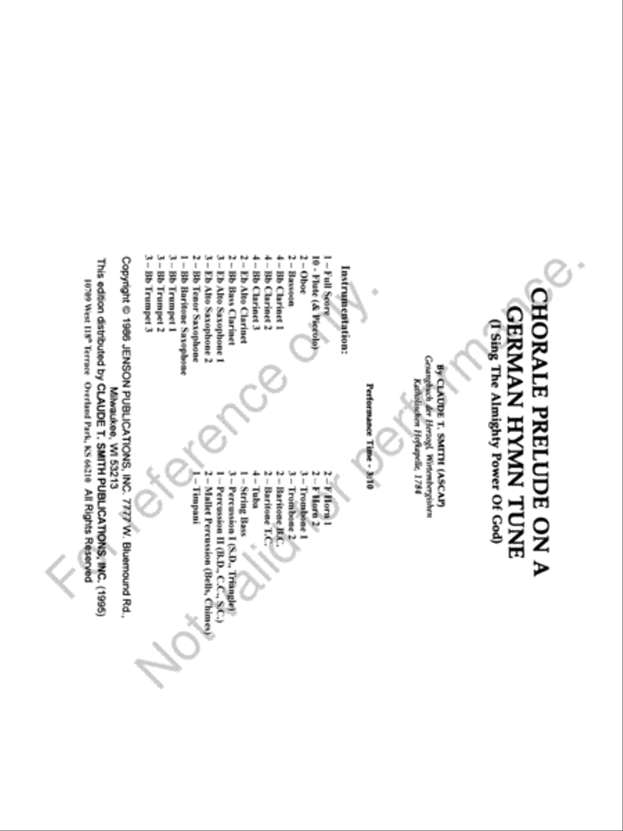 Chorale Prelude On A German Hymn Tune Concert Band scores gallery preview page 3