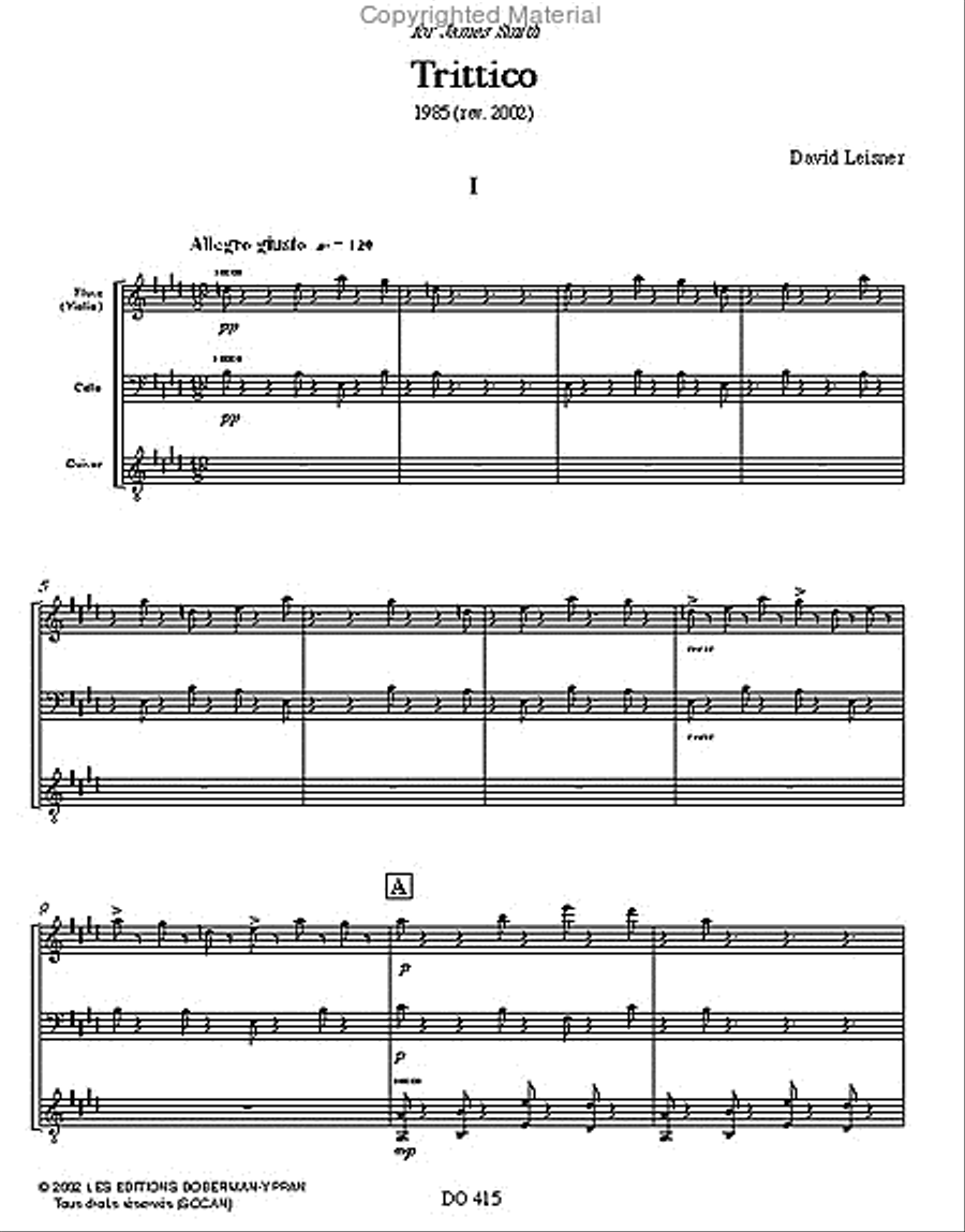 Trittico (fl. / guit. / cello) Flute scores gallery preview page 2