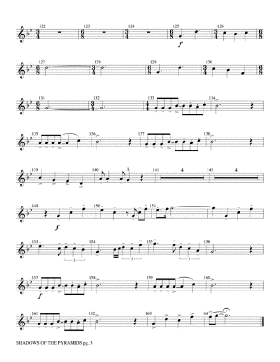 Shadows of the Pyramids: 4th F Horn Concert Band scores gallery preview page 3