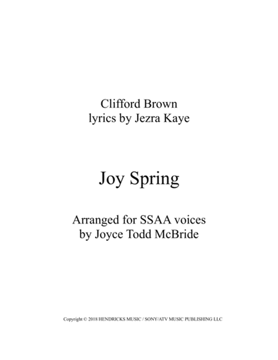 Joy Spring (SSAA)
