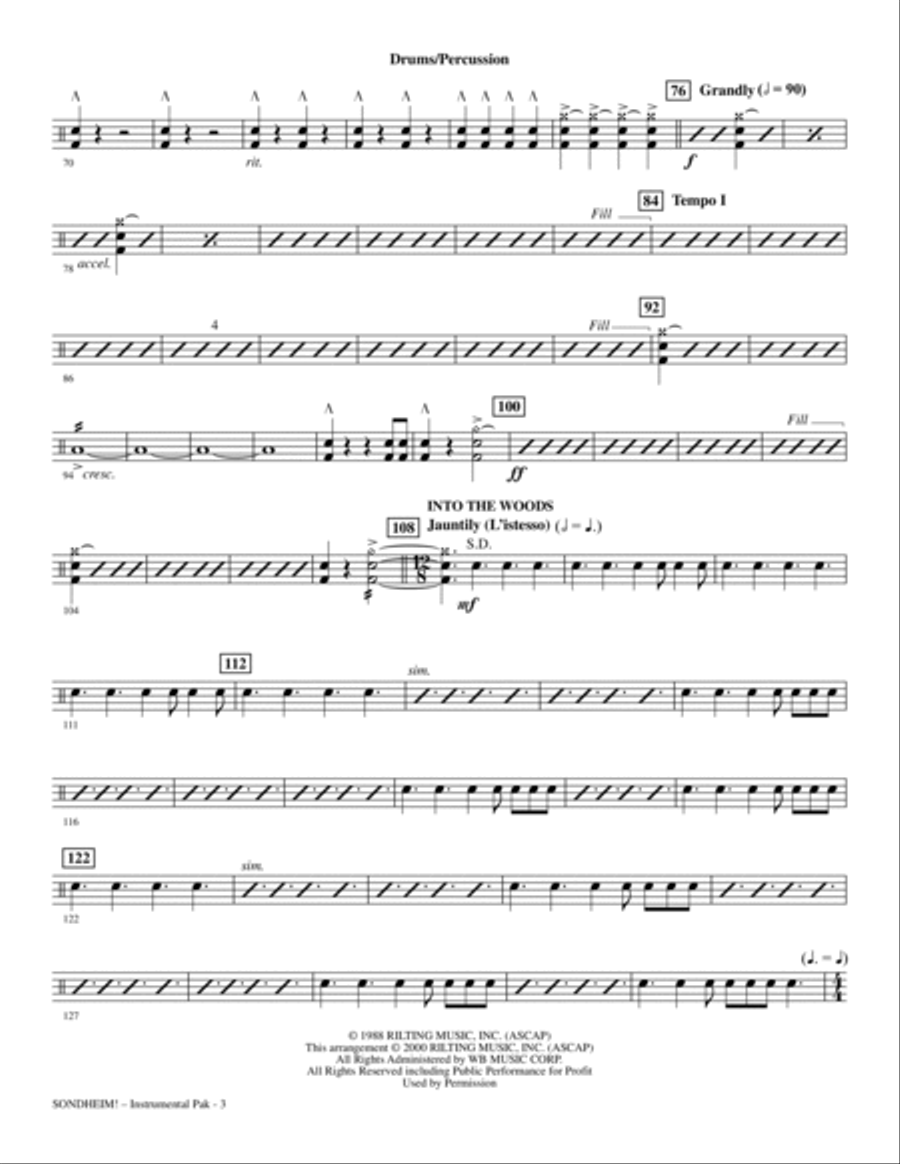 Sondheim! A Choral Celebration (Medley) (arr. Mac Huff) - Drums & Percussion Choir scores gallery preview page 2