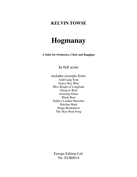 Hogmanay - a Suite for Orchestra, Choir and Bagpipes image number null