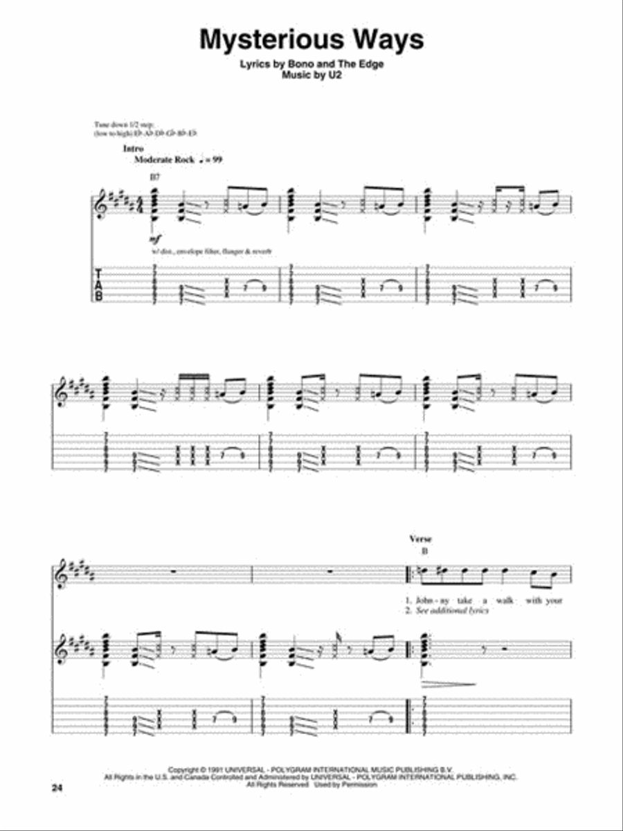 U2 Guitar Tablature scores gallery preview page 4