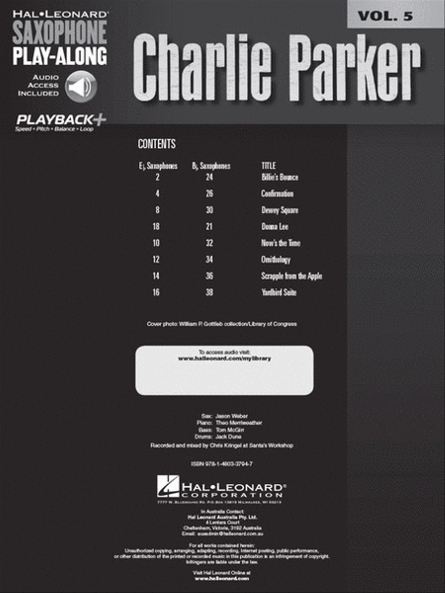 Charlie Parker Saxophone Solo scores gallery preview page 2