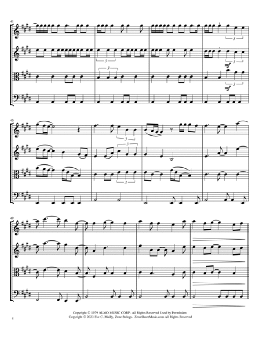 Here Comes My Girl Here Comes My Girl String Quartet scores gallery preview page 4