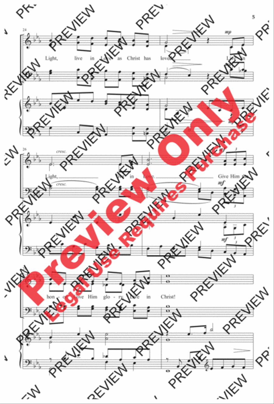 Live in Light, Live in Love 4-Part scores gallery preview page 5