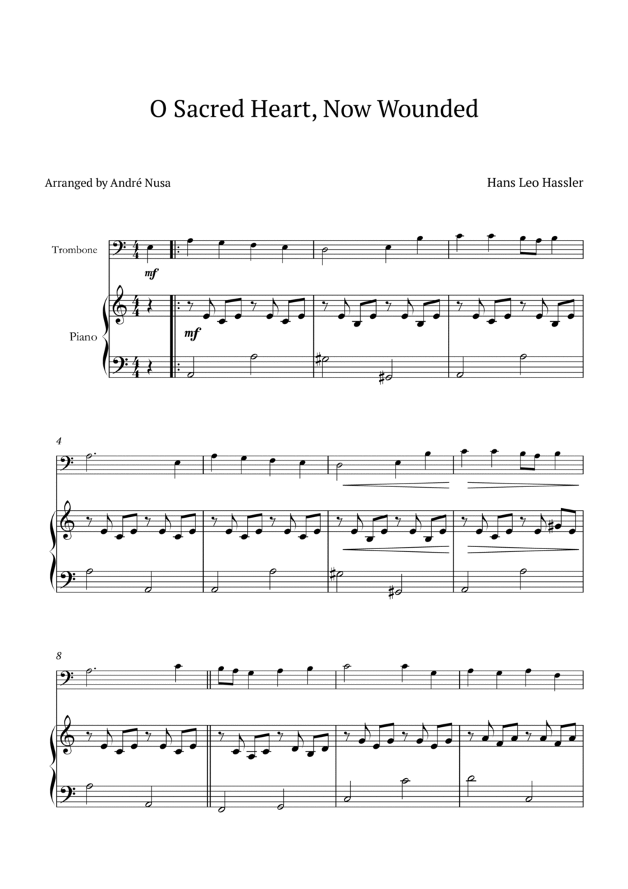 O Sacred Heart, Now Wounded Piano scores gallery preview page 1