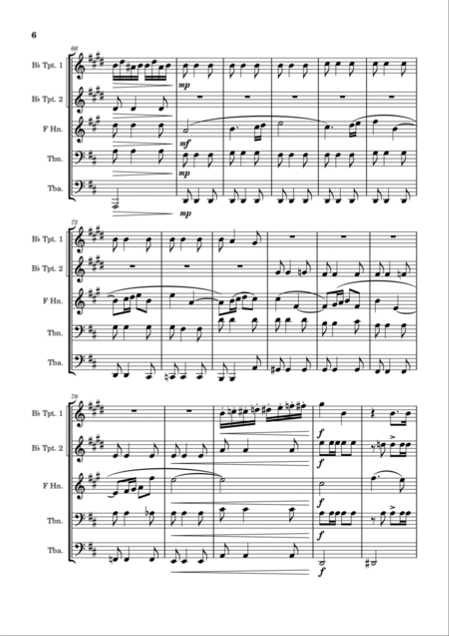 La Calinda - Frederick Delius - Brass Quintet Brass Quintet scores gallery preview page 6