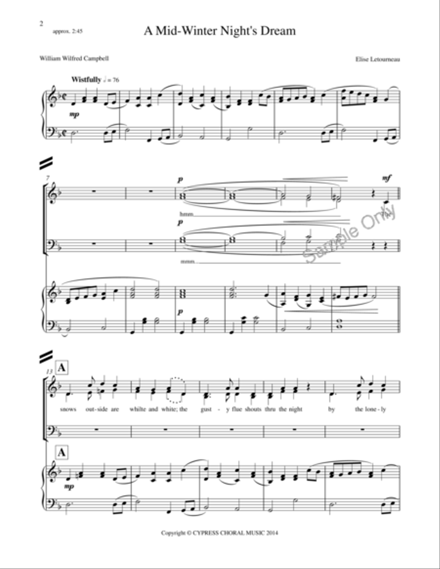 Mid Winter's Dreams Mid Winter's Dreams 4-Part scores gallery preview page 2