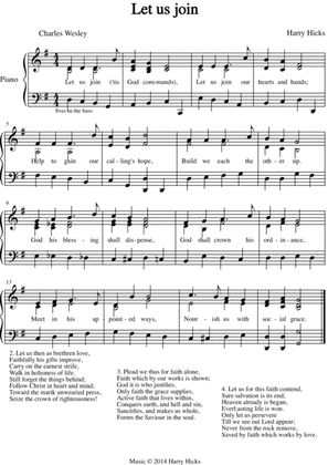 Let us join. A new tune to wonderful Wesley hymn.