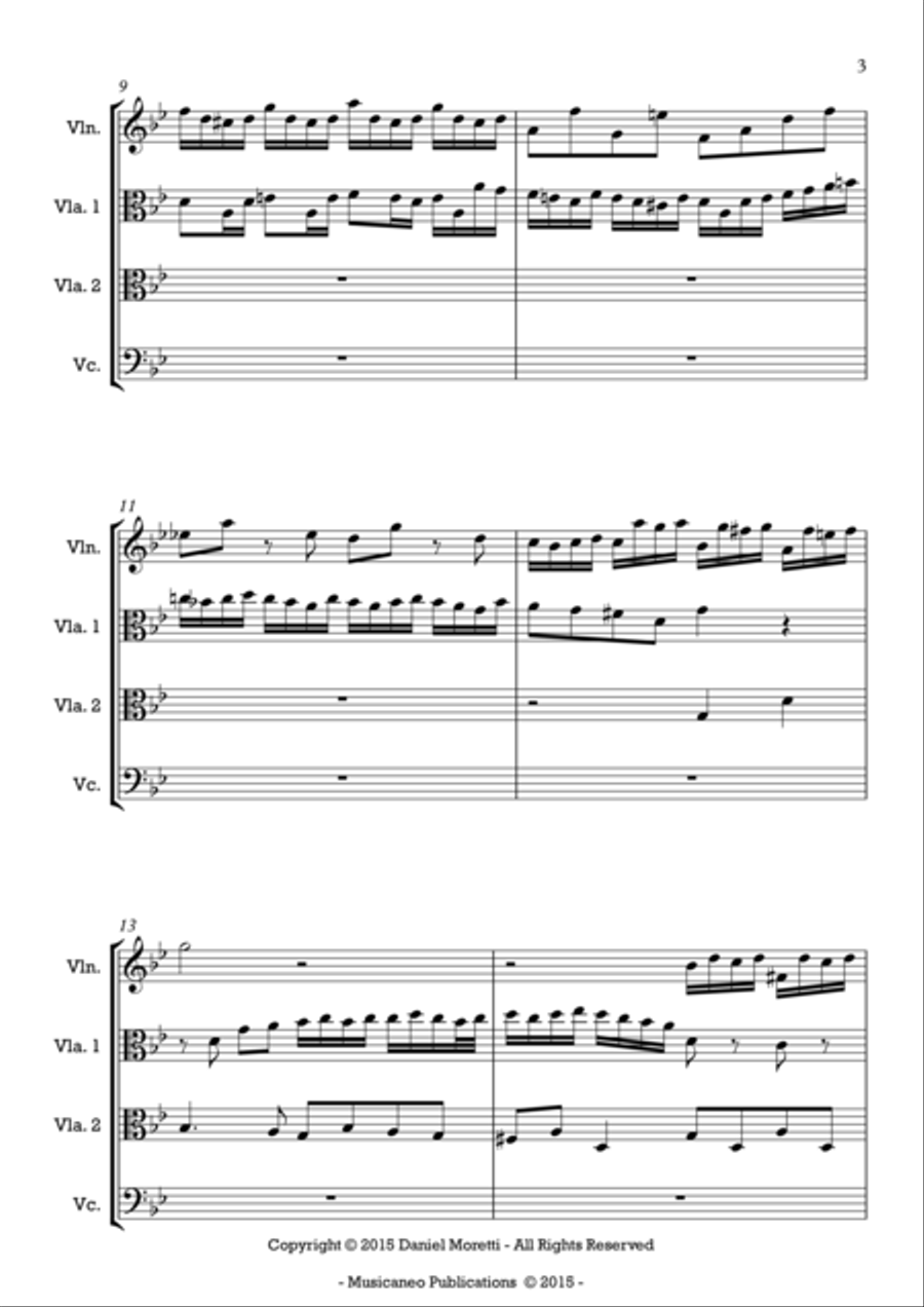 Little Fugue in G minor - String Quartet String Quartet scores gallery preview page 3