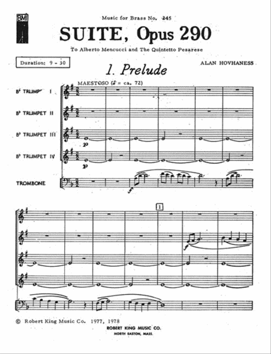 Suite Op.290 (quintet-brass) School and Community scores gallery preview page 3
