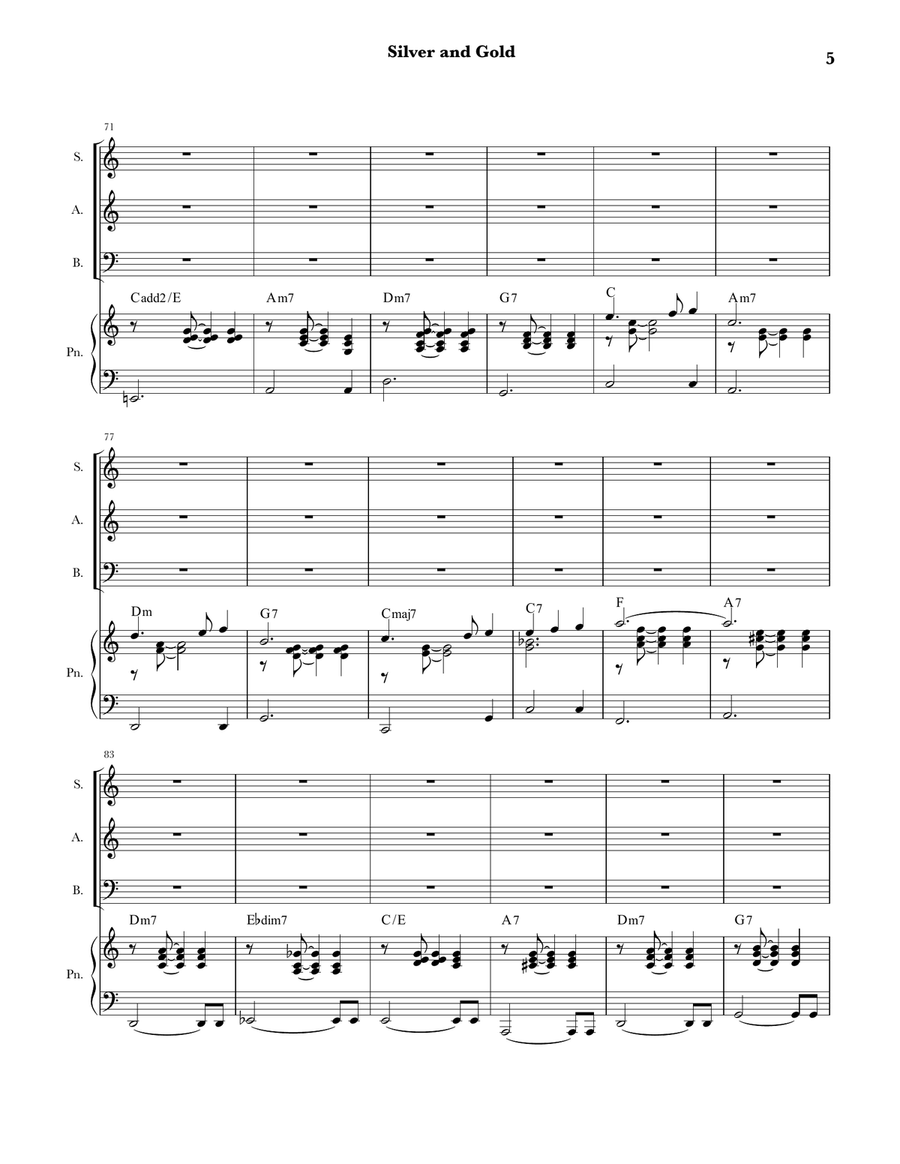 Silver And Gold Silver And Gold 3-Part scores gallery preview page 5