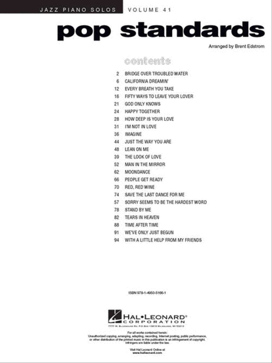 Pop Standards Pop Standards Piano Solo scores gallery preview page 2