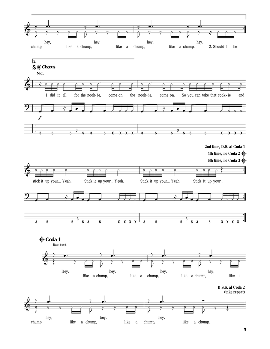 Nookie Bass Guitar Tablature scores gallery preview page 3