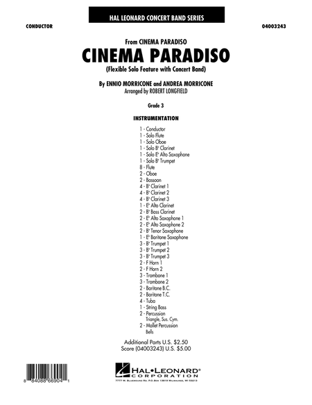 Cinema Paradiso (Flexible Solo with Band) - Full Score