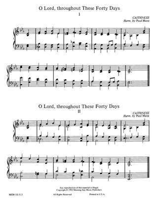 Book cover for O Lord, throughout These Forty Days (Hymn Harmonization) (Downloadable)