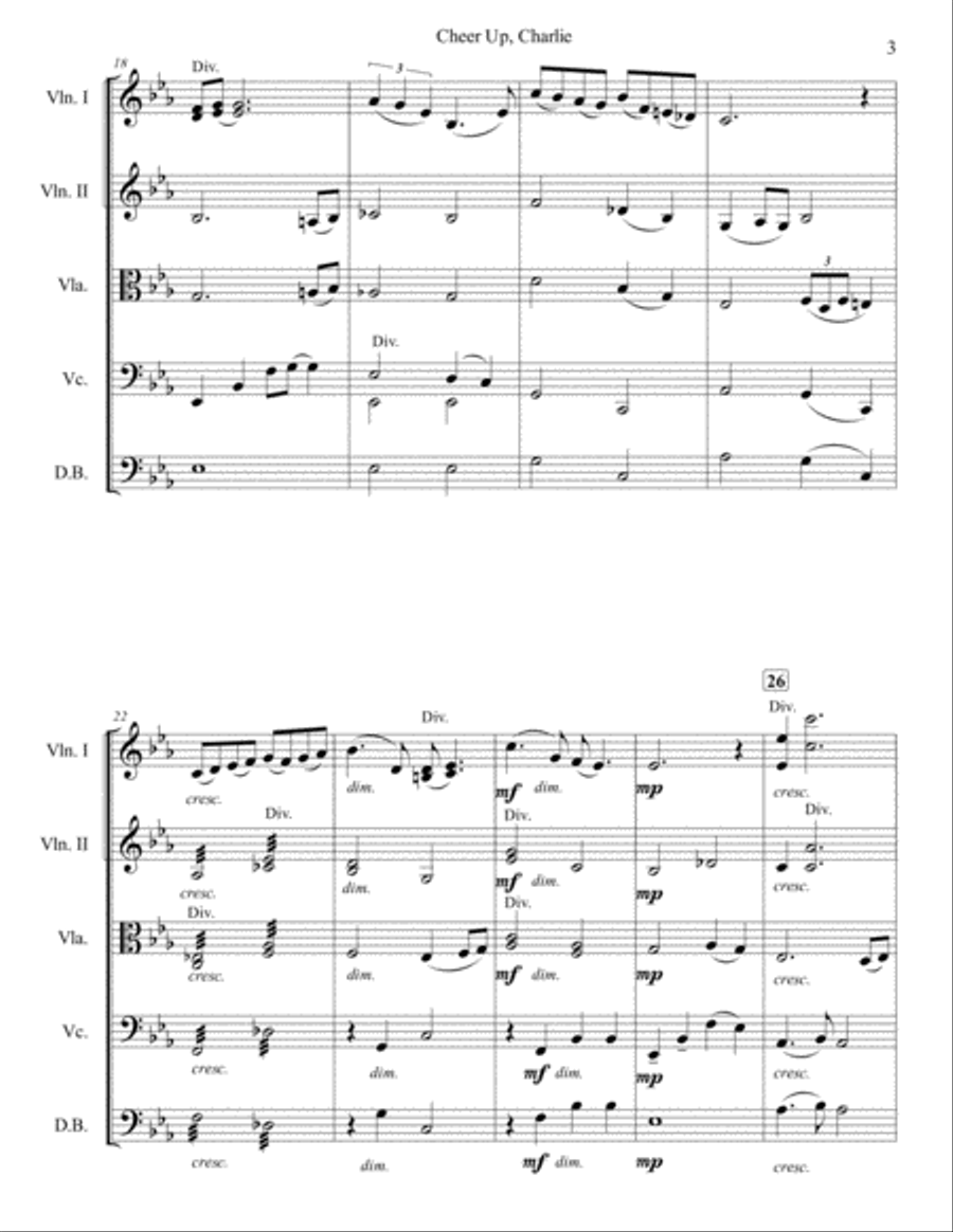Cheer Up, Charlie String Orchestra scores gallery preview page 4