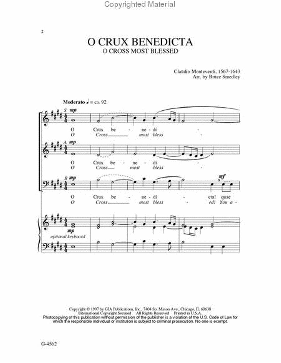 O Crux benedicta 3-Part scores gallery preview page 2