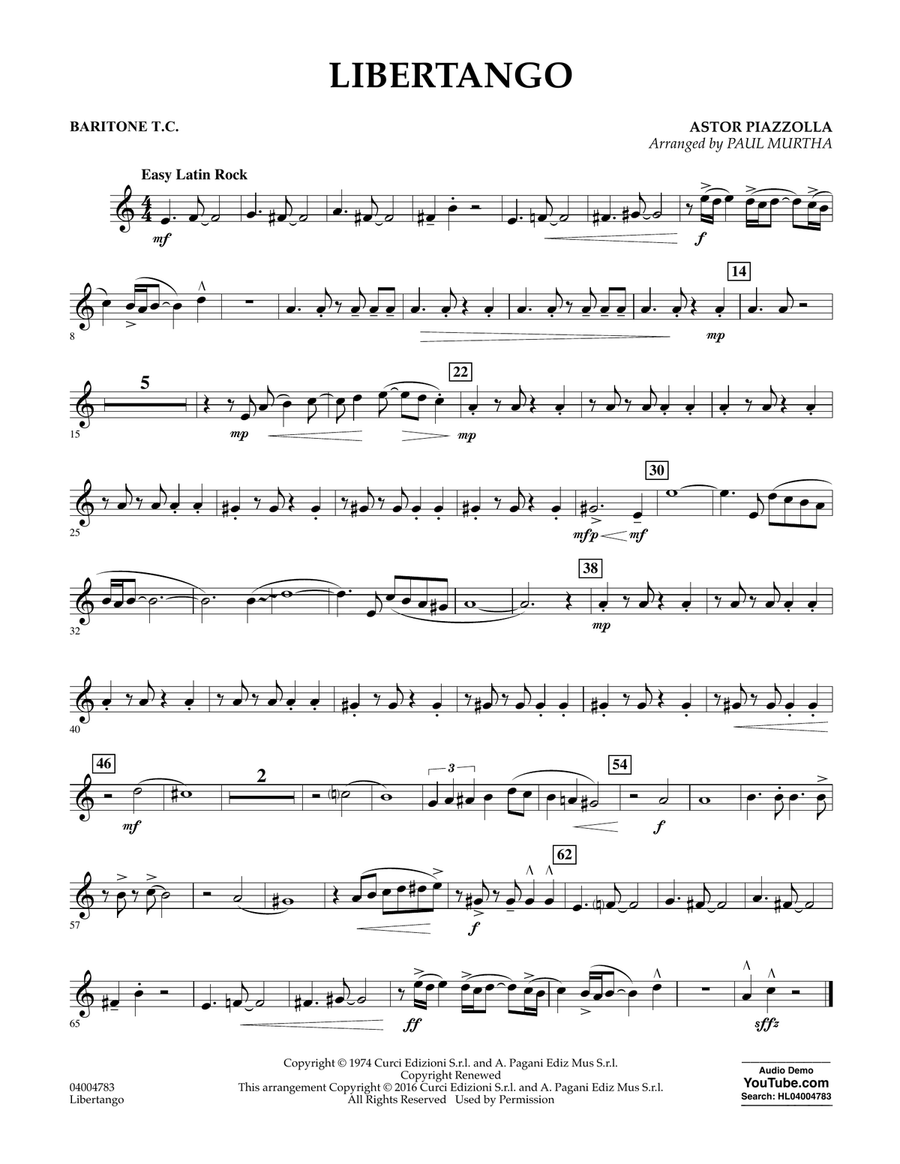 Libertango - Baritone T.C. Concert Band scores gallery preview page 1