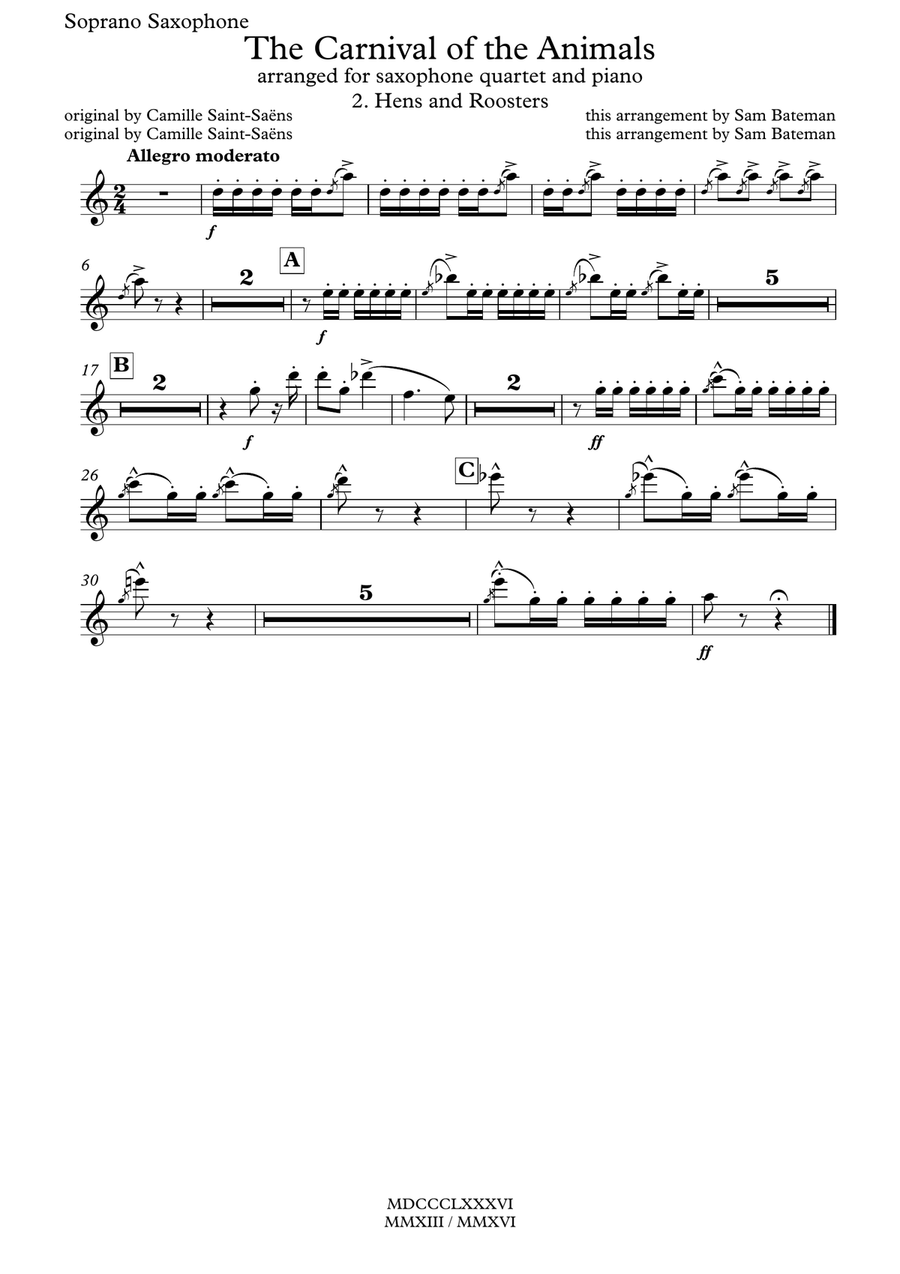 The Carnival of the Animals - 2. Hens and Roosters Small Ensemble scores gallery preview page 5