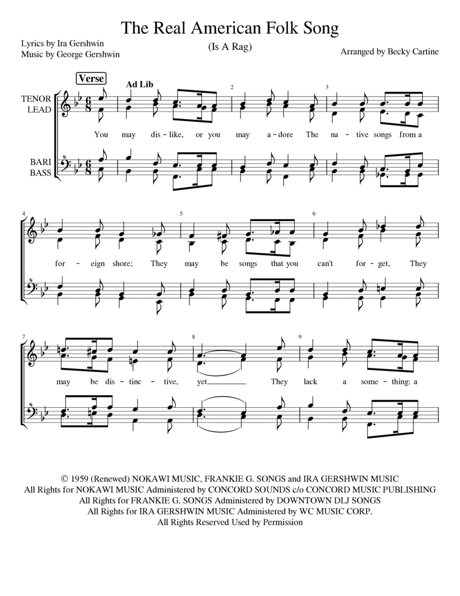 The Real American Folk Song (is A Rag) SSAA scores gallery preview page 1