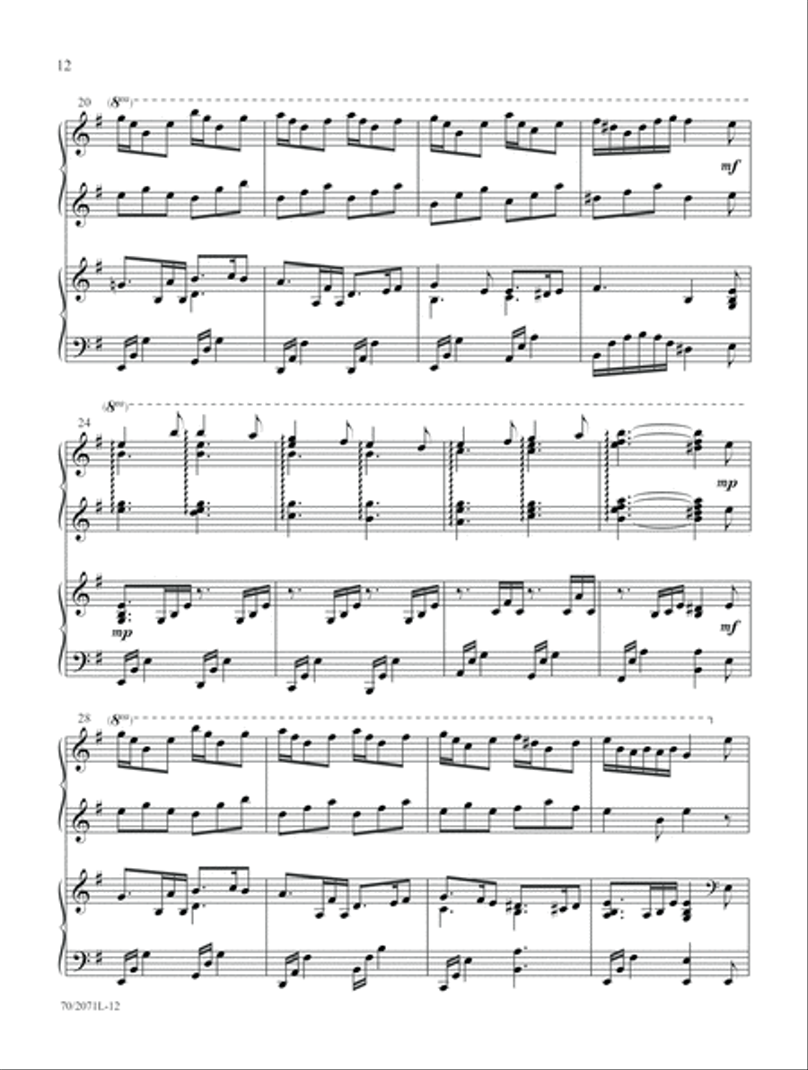 Go, Tell It on the Mountain Piano Duet scores gallery preview page 7