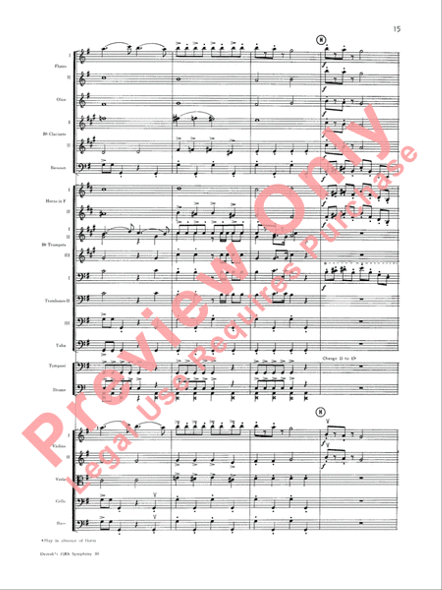 Dvorák's Fifth Symphony (New World, Fourth Movement) Full Orchestra scores gallery preview page 16