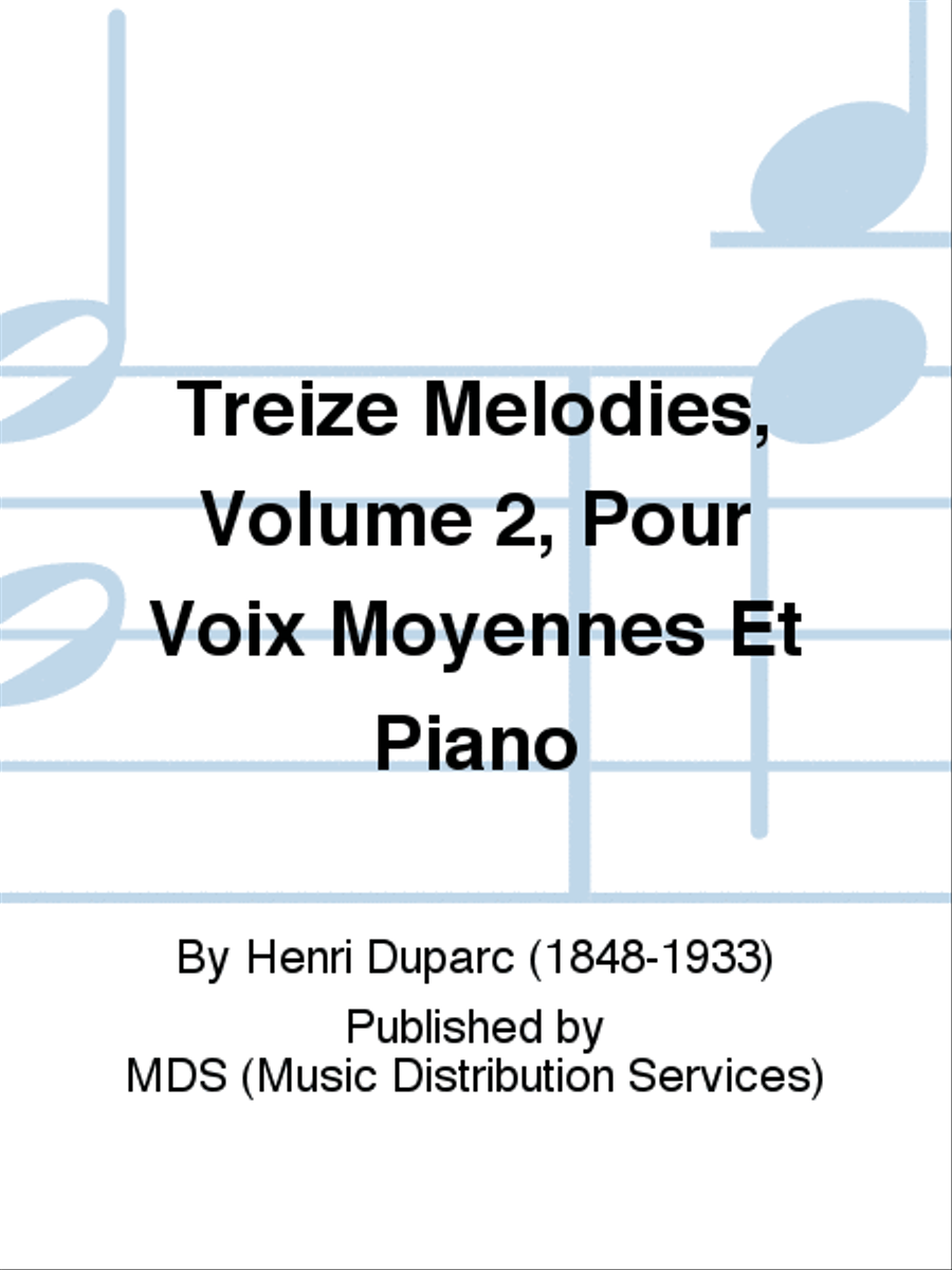Treize Melodies, Volume 2, pour Voix Moyennes et Piano Voice Solo scores gallery preview page 1