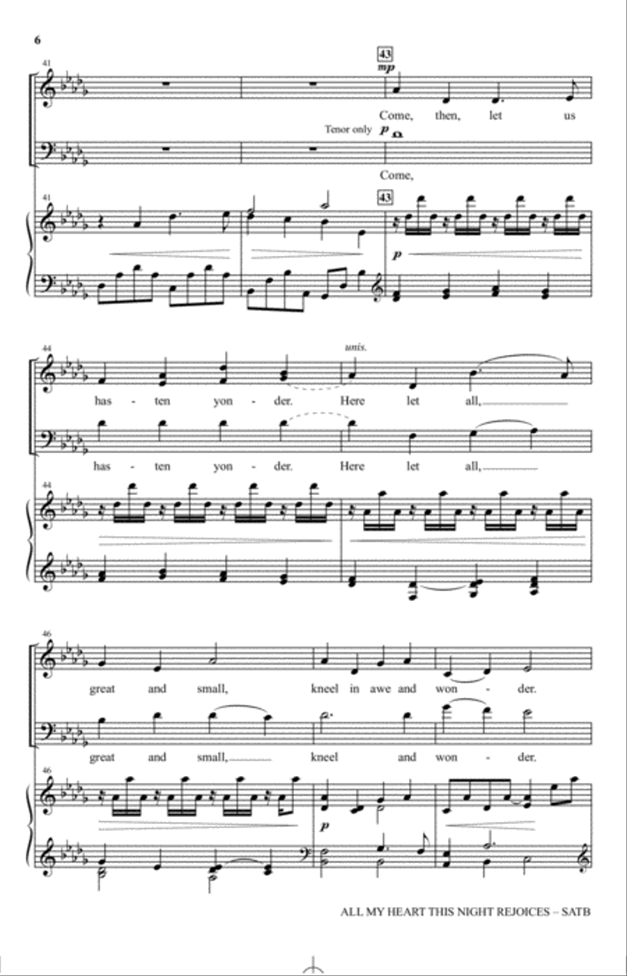 All My Heart This Night Rejoices 4-Part scores gallery preview page 5