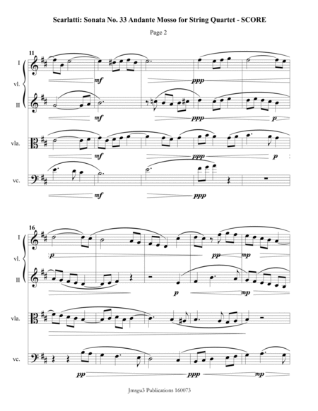 Scarlatti: Andante mosso for String Quartet image number null
