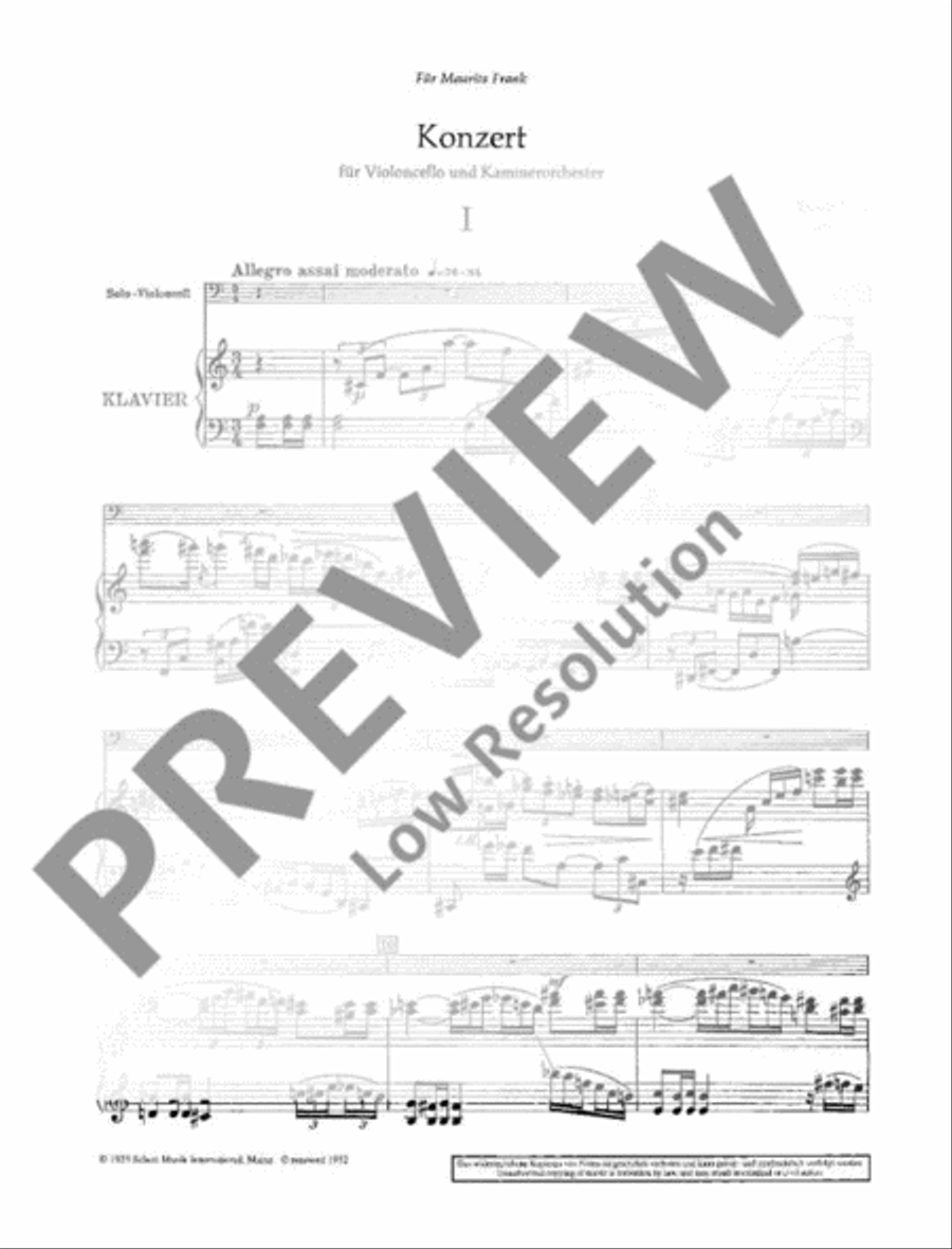 Cello Concerto Piano scores gallery preview page 4