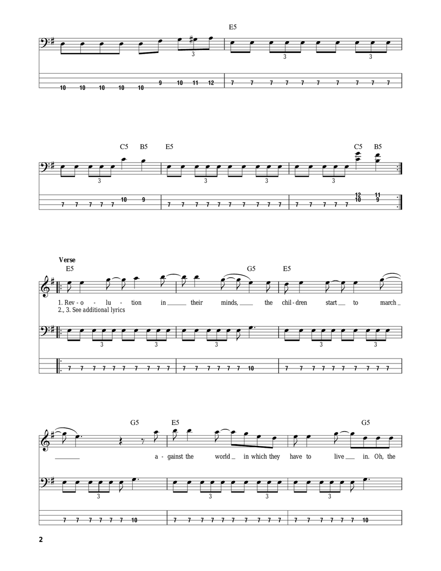 Children Of The Grave Bass Guitar Tablature scores gallery preview page 2